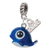Resin Cute Blue Whale - Silver Plated Twist Rope Bead Charm Dangle with Mini Year 2026: Year to Remember Jewelry Gift - Celebrations