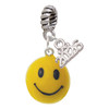 Resin Large 3-D Happy Face - Silver Plated Twist Rope Bead Charm Dangle with Mini Year 2026: Year to Remember Jewelry Gift - Celebrations