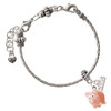 Resin Pink Pig - Silver Plated Twist Rope Bead Charm Dangle with Mini Year 2026 on a large hole bead bracelet Jewelry Ideas and Examples