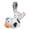 Resin Black and White Cow - Silver Plated Twist Rope Bead Charm Dangle with Mini Year 2026: Year to Remember Jewelry Gift - Celebrations