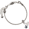 Resin Soccer ball - Silver Plated Twist Rope Bead Charm Dangle with Mini Year 2026 on a large hole bead bracelet Jewelry Ideas and Examples