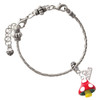 Resin Red Spotted Mushroom - Silver Plated Twist Rope Bead Charm Dangle with Mini Year 2026 on a large hole bead bracelet Jewelry Ideas and Examples