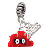 Resin Red Crab - Silver Plated Twist Rope Bead Charm Dangle with Mini Year 2026: Year to Remember Jewelry Gift - Celebrations