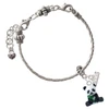 Resin Panda Bear - Silver Plated Twist Rope Bead Charm Dangle with Mini Year 2026 on a large hole bead bracelet Jewelry Ideas and Examples