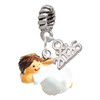 Resin Flying Angel - Silver Plated Twist Rope Bead Charm Dangle with Mini Year 2026: Year to Remember Jewelry Gift - Celebrations