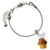 Resin Vanilla Cupcake with Chocolate Frosting - Silver Plated Twist Rope Bead Charm Dangle with Mini Year 2026 on a large hole bead bracelet Jewelry Ideas and Examples