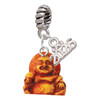 Resin Laughing Buddha - Silver Plated Twist Rope Bead Charm Dangle with Mini Year 2026: Year to Remember Jewelry Gift - Celebrations
