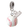 Resin 1/2" Baseball - Silver Plated Twist Rope Bead Charm Dangle with Mini Year 2026: Year to Remember Jewelry Gift - Celebrations