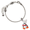 Resin Penguin with Red Scarf - Silver Plated Twist Rope Bead Charm Dangle with Mini Year 2026 on a large hole bead bracelet Jewelry Ideas and Examples