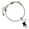 Resin Snowman Head with Top Hat - Silver Plated Twist Rope Bead Charm Dangle with Mini Year 2026 on a large hole bead bracelet Jewelry Ideas and Examples