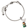 Resin Green Angel Holding Candy Cane - Silver Plated Twist Rope Bead Charm Dangle with Mini Year 2026 on a large hole bead bracelet Jewelry Ideas and Examples