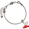 Resin Puffy Red Lobster - Silver Plated Twist Rope Bead Charm Dangle with Mini Year 2026 on a large hole bead bracelet Jewelry Ideas and Examples