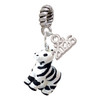 Resin Zebra - Silver Plated Twist Rope Bead Charm Dangle with Mini Year 2026: Year to Remember Jewelry Gift - Celebrations