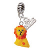 Resin Yellow Lion - Silver Plated Twist Rope Bead Charm Dangle with Mini Year 2026: Year to Remember Jewelry Gift - Celebrations