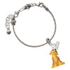 Resin Sitting Puppy - Silver Plated Twist Rope Bead Charm Dangle with Mini Year 2026 on a large hole bead bracelet Jewelry Ideas and Examples