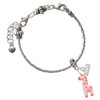 Resin Pink Geronimo the Giraffe - Silver Plated Twist Rope Bead Charm Dangle with Mini Year 2026 on a large hole bead bracelet Jewelry Ideas and Examples