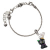 Resin Black Kitty Cat with Witch Hat - Silver Plated Twist Rope Bead Charm Dangle with Mini Year 2026 on a large hole bead bracelet Jewelry Ideas and Examples