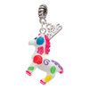 Resin Bright Paint Pony - Silver Plated Twist Rope Bead Charm Dangle with Mini Year 2026: Year to Remember Jewelry Gift - Celebrations