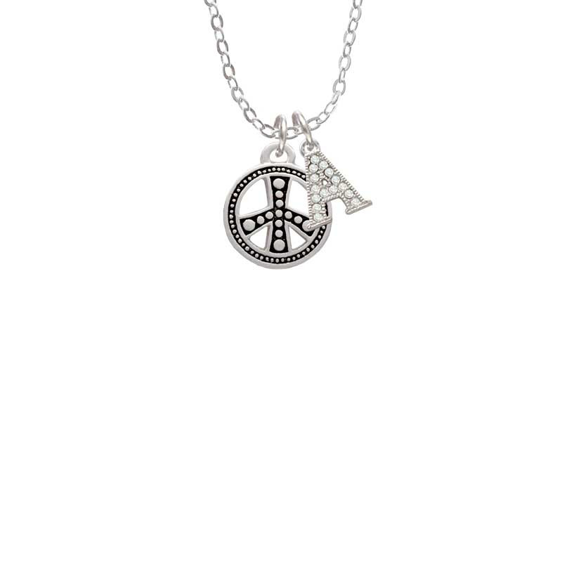 Beaded Peace Sign Crystal Initial 