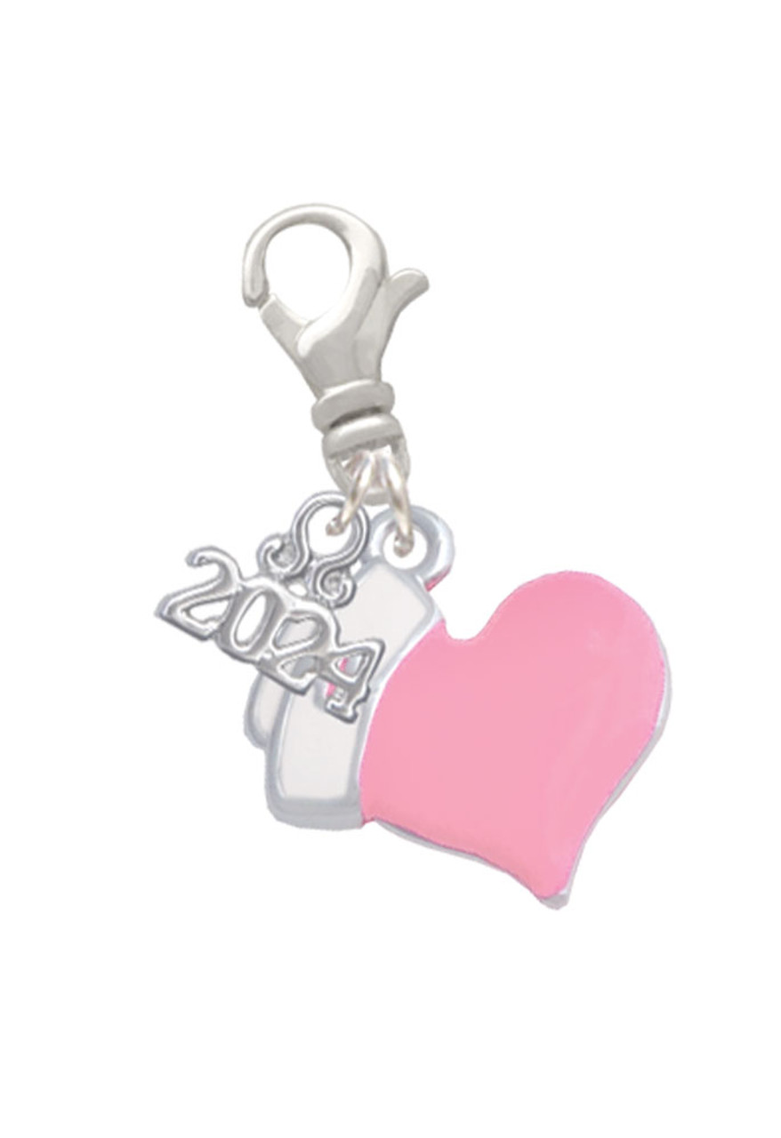 Nurse Cap Heart Charms | Enamel Silver Tone Charms