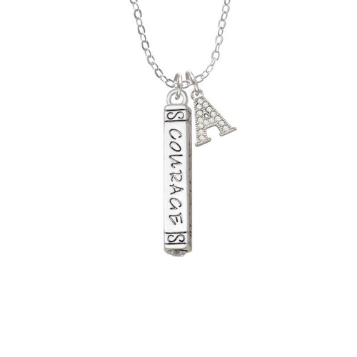 Courage Strength Wisdom Honesty - Bar Crystal Initial - Sophia Necklace
