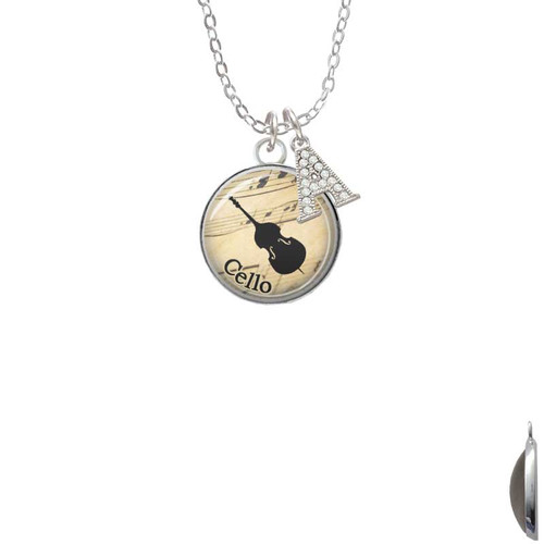 Domed Music - Cello Crystal Initial - Sophia Necklace