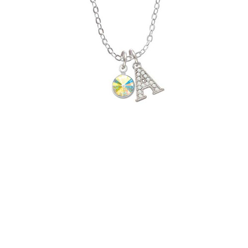 Crystal Clear AB Channel Drop Crystal Initial - Sophia Necklace