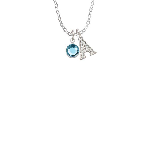Crystal Hot Blue Channel Drop Crystal Initial - Sophia Necklace