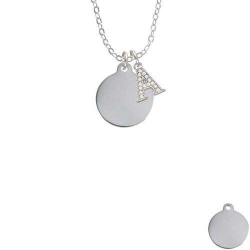 Stainless Steel Disc Crystal Initial - Sophia Necklace