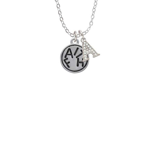 Faith in Circle Crystal Initial - Sophia Necklace