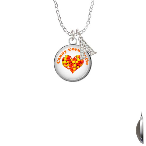Domed Candy Corn Cutie Crystal Initial - Sophia Necklace