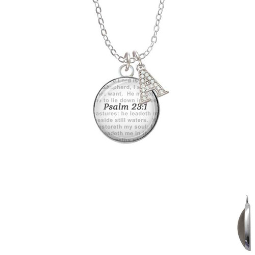 Domed Psalm 23:1 Crystal Initial - Sophia Necklace
