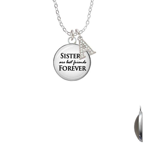 Domed Sisters are Best Friends Forever Crystal Initial - Sophia Necklace