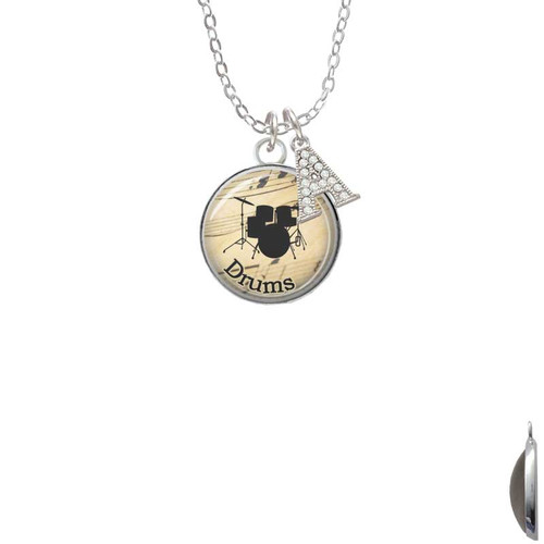 Domed Music - Drums Crystal Initial - Sophia Necklace