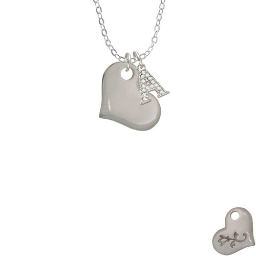 Stainless Steel Heart Crystal Initial - Sophia Necklace