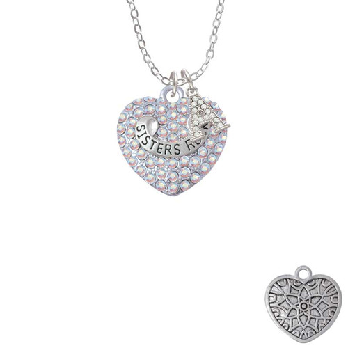 Sisters Rock on AB Crystal Heart Crystal Initial - Sophia Necklace