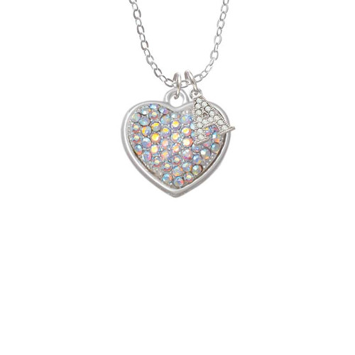 Large Rounded Clear AB Oktant Crystal Heart Crystal Initial - Sophia Necklace