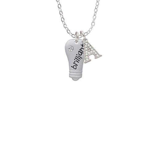Resin Brilliant Light Bulb Crystal Initial - Sophia Necklace