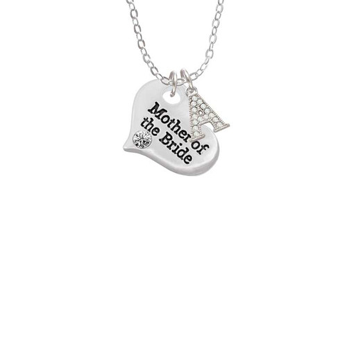 Large Mother of the Bride Heart Crystal Initial - Sophia Necklace