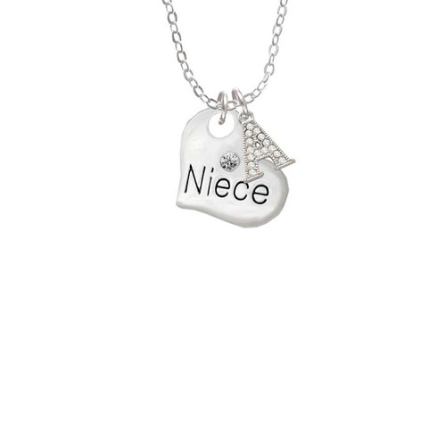 Large Niece Heart Crystal Initial - Sophia Necklace