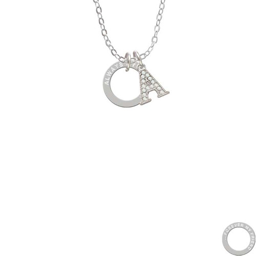 Always My Mother Eternity Ring Crystal Initial - Sophia Necklace