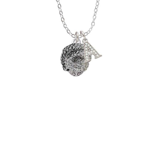 Snake Wrapped Around Spinner Crystal Initial - Sophia Necklace