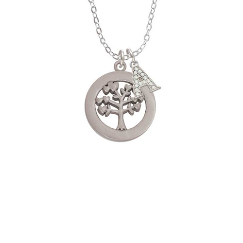 Tree of Life in Blank Eternity Ring Crystal Initial - Sophia Necklace