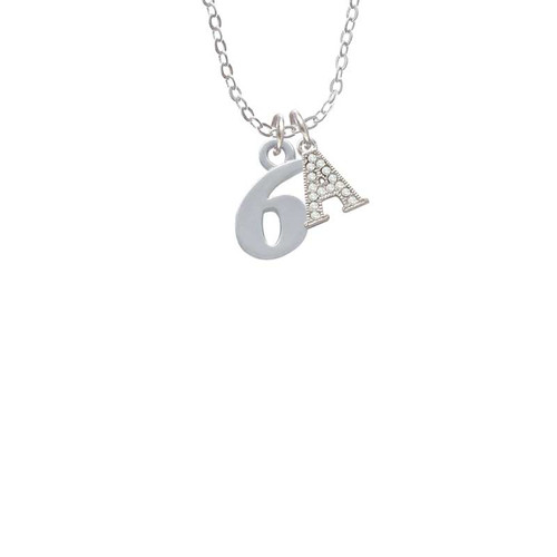 Number - 6 - Crystal Initial - Sophia Necklace