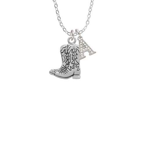 Cowboy Boots Crystal Initial - Sophia Necklace