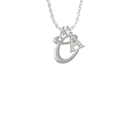 Small Gelato Script Initial - C - Crystal Initial - Sophia Necklace
