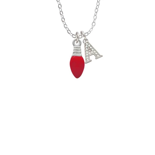Red Christmas Light Crystal Initial - Sophia Necklace