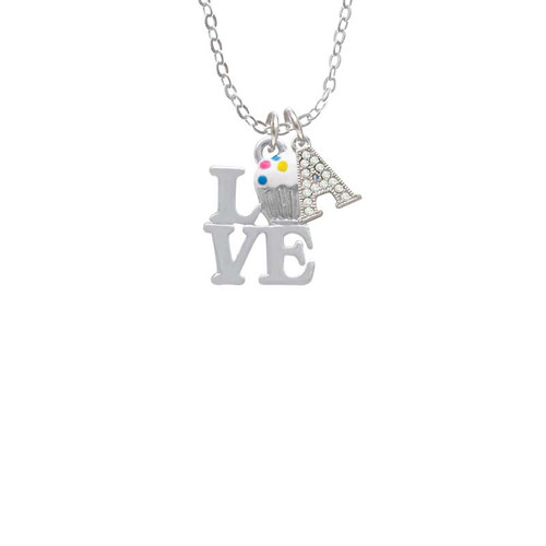 Love with Vanilla Cupcake Crystal Initial - Sophia Necklace