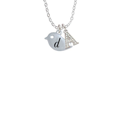 Little Bird Initial - D - Crystal Initial - Sophia Necklace