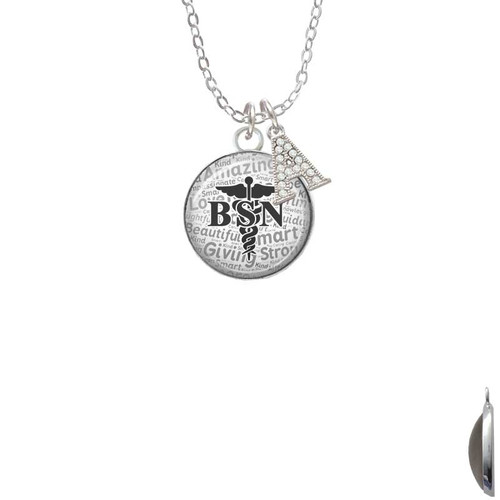 Domed Black BSN Crystal Initial - Sophia Necklace